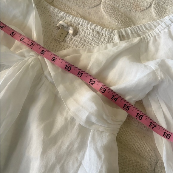 Banana Republic White Blouse with Puff Sleeves - Picture 8 of 11